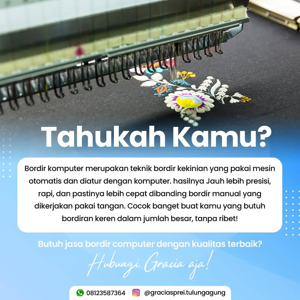 <p>Gracia Sprei juga menyediakan bordir komputer u